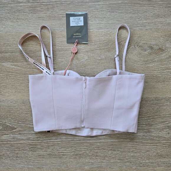 NWT HOUSE OF CB Pabla Plunge Neck Crop Top Small Ballet Slipper New With Tags - Picture 8 of 16